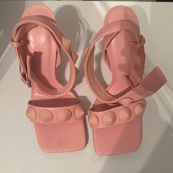 Zara Pink Stiletto Heels with Ankle Strap - Picture 4 of 7